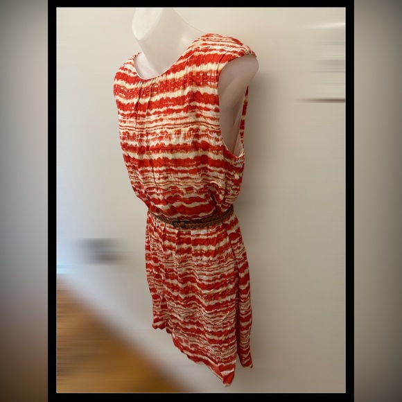 Acclaimed Belted Boho Lined Tie Dye Style Sleeveless Dress Large L - Picture 2 of 5